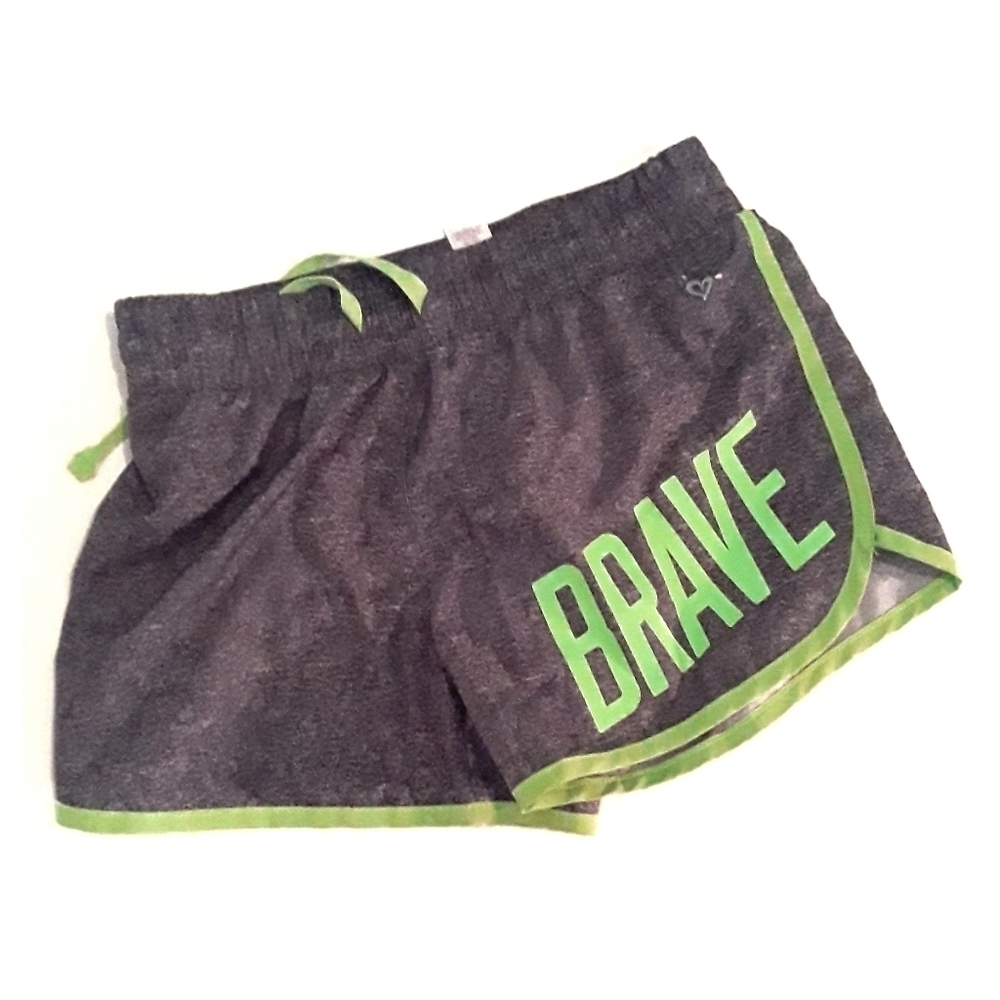 Justice Girl's Gray & Lime Green Shorts